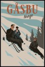 Gåsbu , tre menn på skitur thumbnail