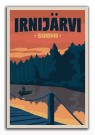  Irnijärvi , suomi, people in boat fishing, RETRO POSTER  thumbnail