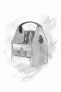 trekasse med glassflasker , maleriprint thumbnail