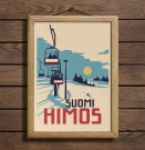 Himos , suomi , ski lift and slopes,  RETRO POSTER    thumbnail