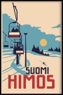 Himos , suomi , ski lift and slopes,  RETRO POSTER    thumbnail