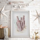 Ølflasker i sanden , maleriprint , kyst , sommerplakat  thumbnail