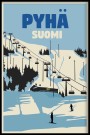 PYHA, SUOMI , THE SKI SLOPES, RETRO POSTER  thumbnail