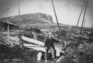 Skeikampen , gutt med melkespann, fotografert i tidsperioden 1892-1907 thumbnail