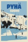 PYHA, SUOMI , THE SKI SLOPES, RETRO POSTER  thumbnail