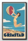 Grimstad, dame med badeball  thumbnail