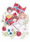 3 Barn med norske flagg, kopp thumbnail