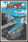 Trolltunga, norge  retro , blåtoner thumbnail