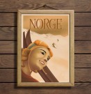 Dame med ski på skulder , norge , 50s edition thumbnail