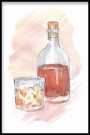 karaffel og drink , maleriprint thumbnail