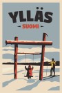 YLLAS, SKIERS AND KID ON A SWING, RETRO POSTER  thumbnail