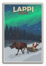 LAPPI, SUOMI, SANTA ON SLEIGH, RETRO POSTER  thumbnail