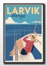 Larvik , dame på seilbåt thumbnail