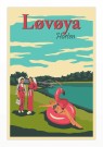 Horten ,Løvøya , stranda med stupebrettet i bakgrunn thumbnail