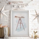 Teleskopkikkert , maleriprint sommerposter  thumbnail
