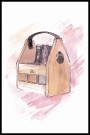 trekasse med glassflasker , maleriprint thumbnail
