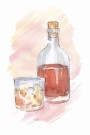 karaffel og drink , maleriprint thumbnail
