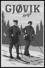 Gjøvik , to menn på ski thumbnail