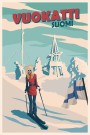 VUOKATTI, SUOMI, ON TOP OF THE SLOPES, RETRO POSTER  thumbnail