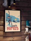 Himos , suomi , ski lift and slopes,  RETRO POSTER    thumbnail