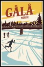 Gålå skistadion , skiløper på veg under bro, gul thumbnail