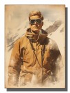 Retromann i fjellet , ekspedisjonsjakke og briller , blondt hår   thumbnail