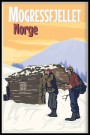 Mogressfjellet , to menn foran laftet hytte  thumbnail