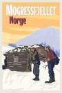 Mogressfjellet , to menn foran laftet hytte , Hyttekopp thumbnail