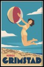 Grimstad, dame med badeball  thumbnail