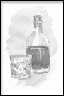 karaffel og drink , maleriprint thumbnail