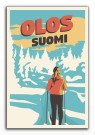 OLOS, SUOMI , SKIER IN THE FORREST, RETRO POSTER   thumbnail