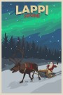 LAPPI, SUOMI, SANTA ON SLEIGH, RETRO POSTER  thumbnail