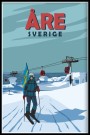Åre, Sverige , skidåkare framför liften  thumbnail
