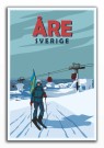 Åre, Sverige , skidåkare framför liften  thumbnail