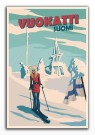 VUOKATTI, SUOMI, ON TOP OF THE SLOPES, RETRO POSTER  thumbnail