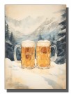 To ølseidler i snøen foran snødekte fjell , maleriposter  thumbnail