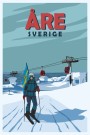 Åre, Sverige , skidåkare framför liften  thumbnail