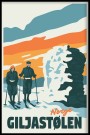 Giljastølen , par på ski ved varde  thumbnail
