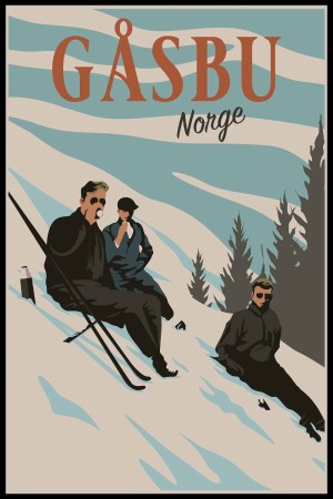 Gåsbu , tre menn på skitur