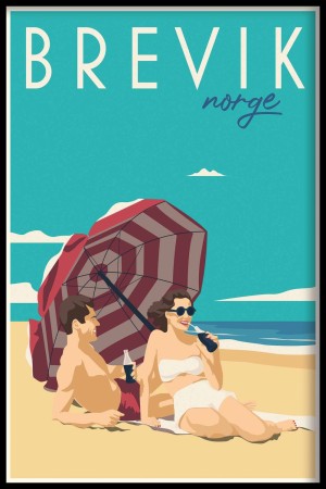Brevik , par under parasoll