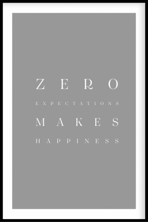 Zero expectations makes happiness