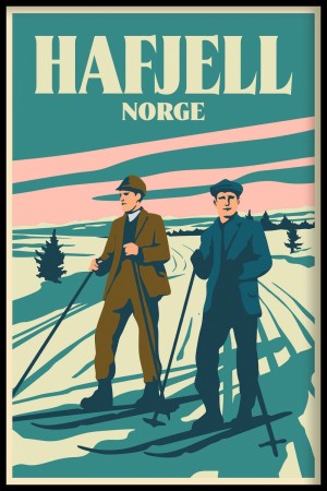 Hafjell , to menn på ski 