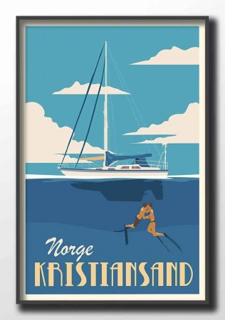 Kristiansand , seilbåt , over og under vann