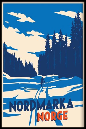 Nordmarka , skigåer i løype