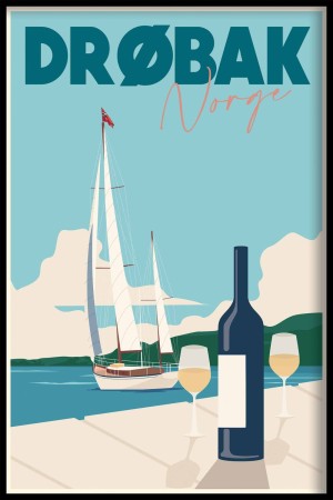 DRØBAK , vin og seilbåt
