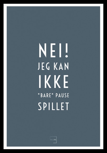Industrial blue , hvit skrift og hvit kant 