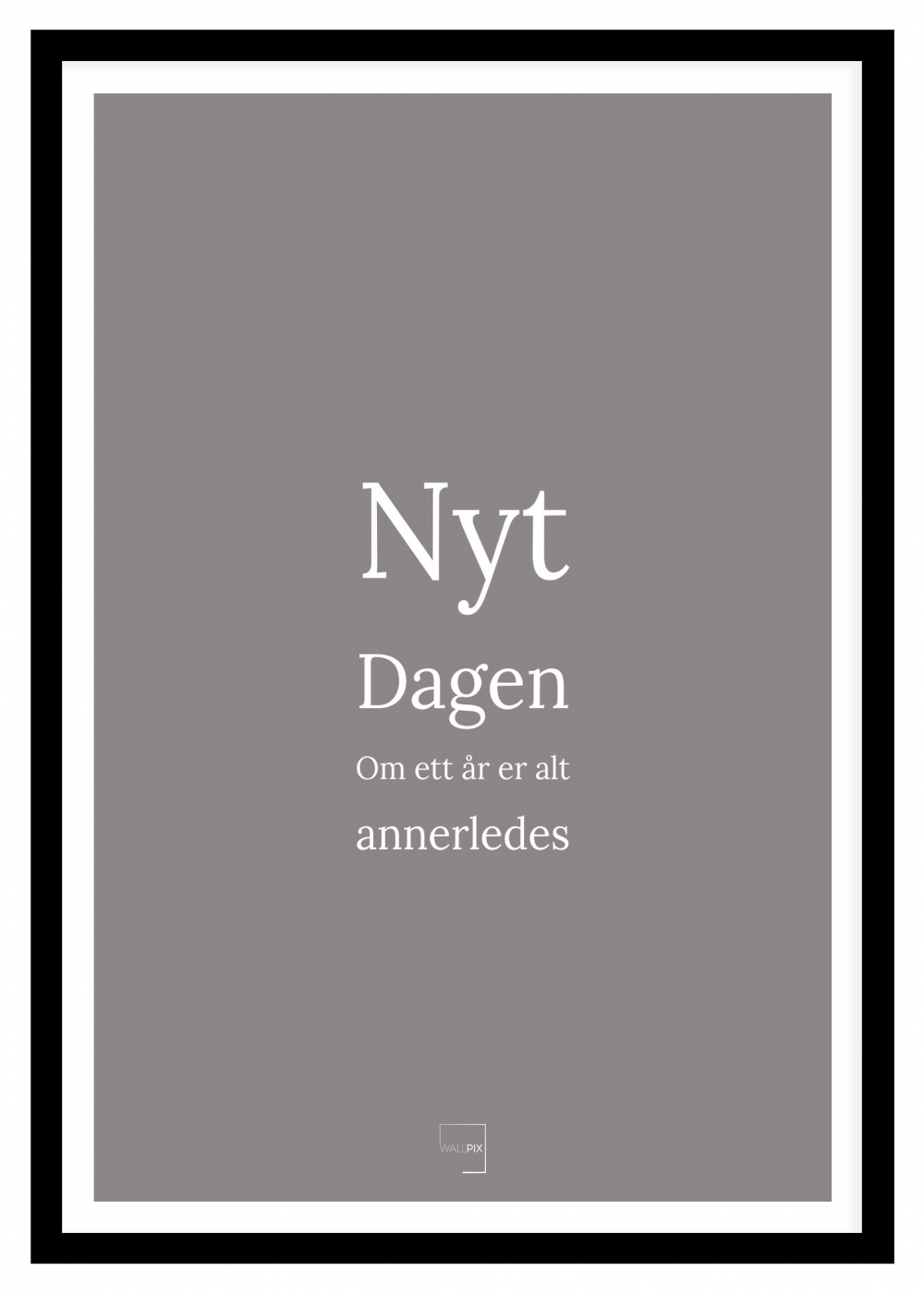 Slate lavender , hvit kant og skrift