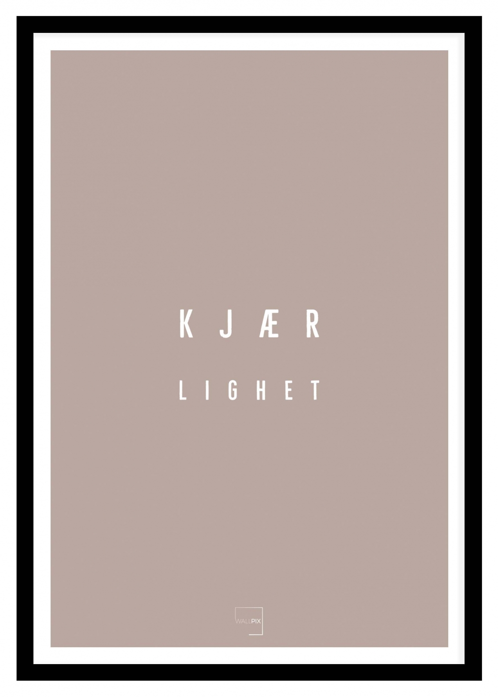 Silky pink , hvit skrift og kant