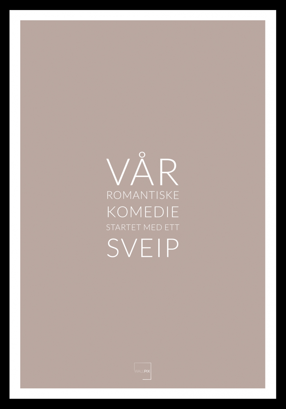 Silky pink , hvit skrift og kant