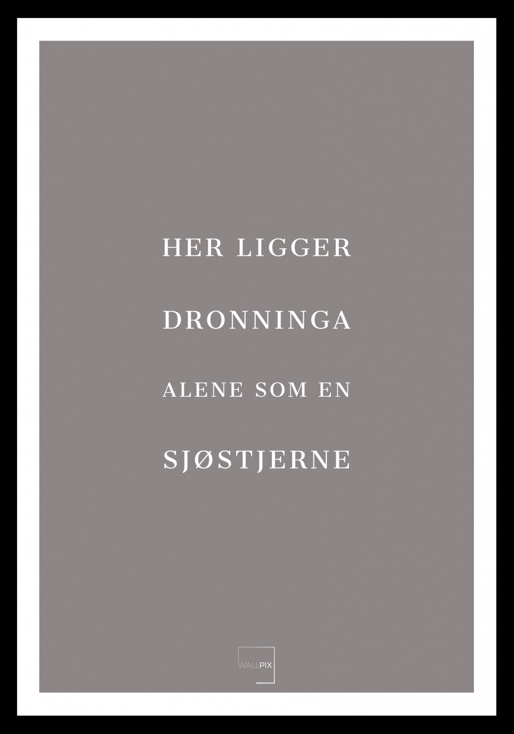 Slate lavender , hvit skrift og kant